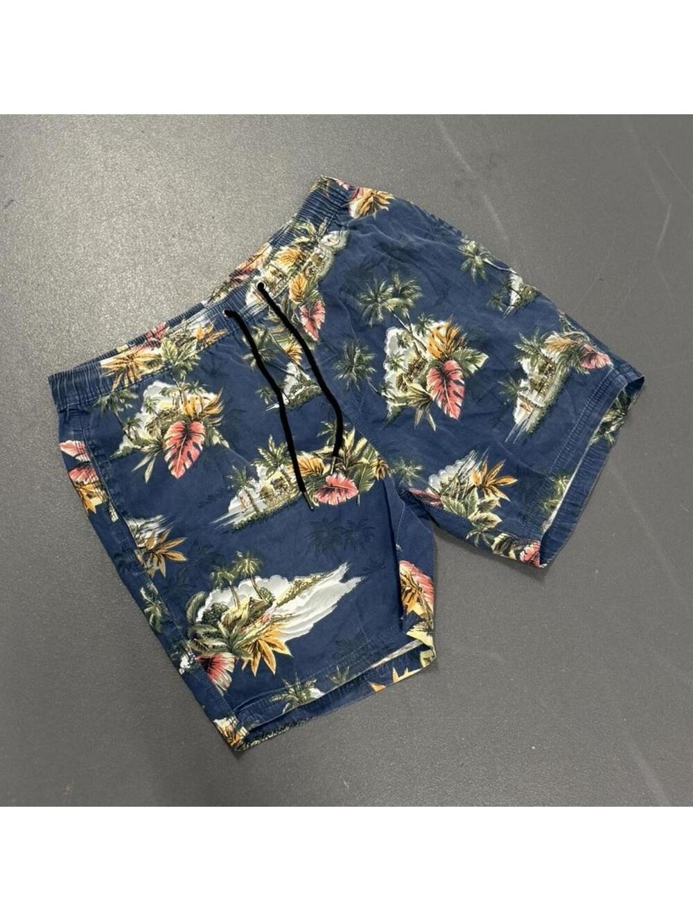 Men's Blue and Multi Swim-briefs-short